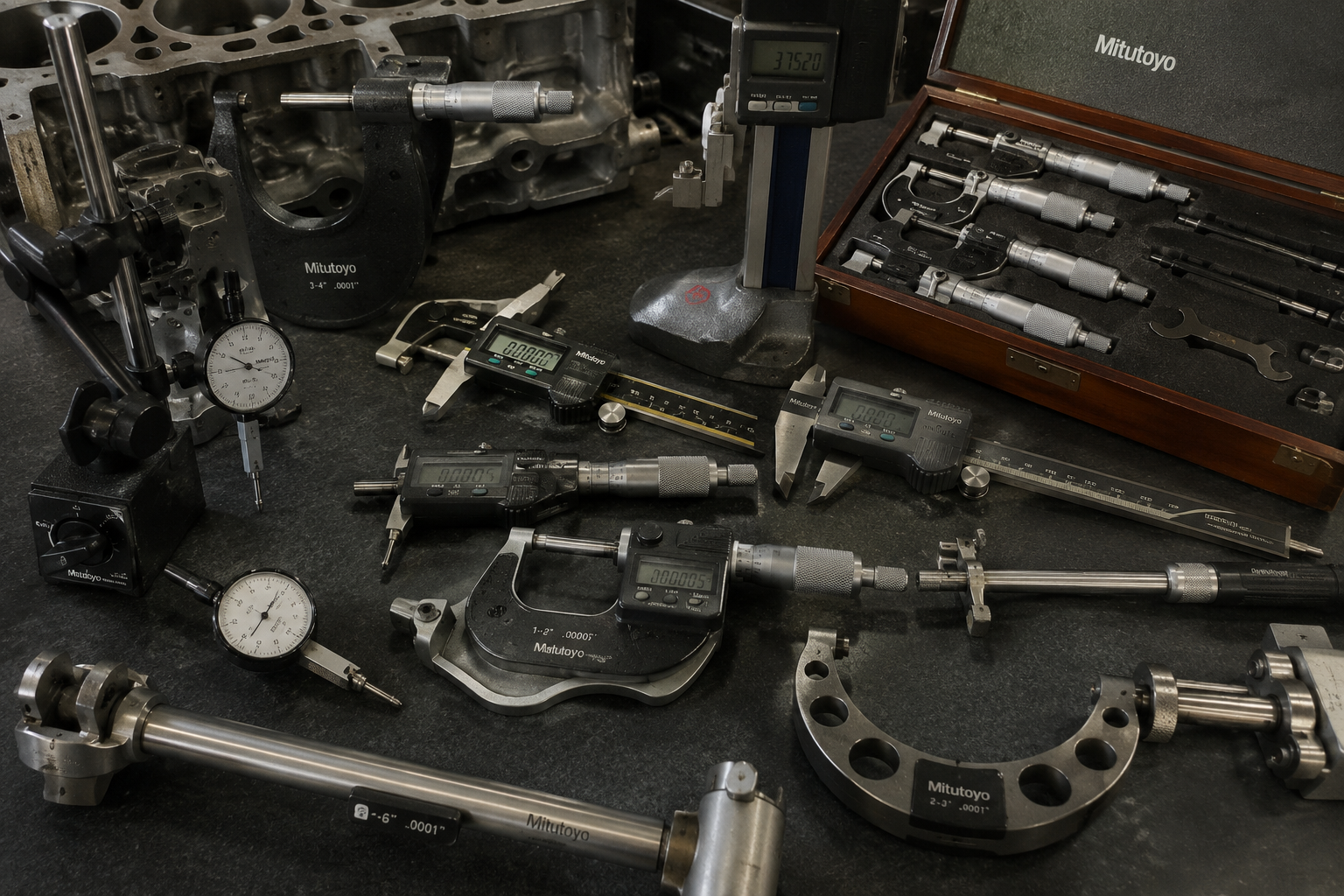 Mitutoyo precision measuring tools used for quality control at Partak Machining